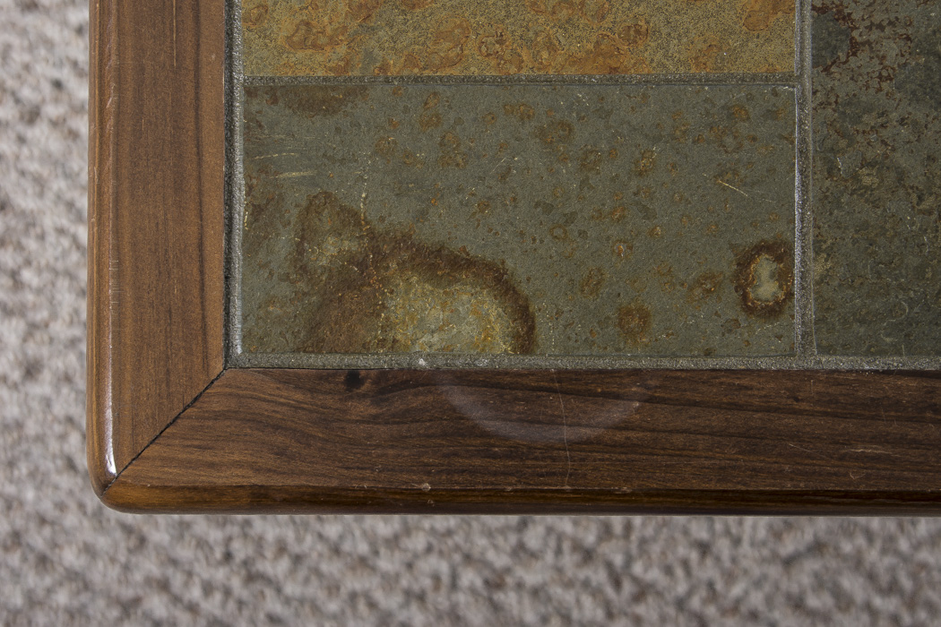 Wrought Iron Coffee Table with Tiled Inlay