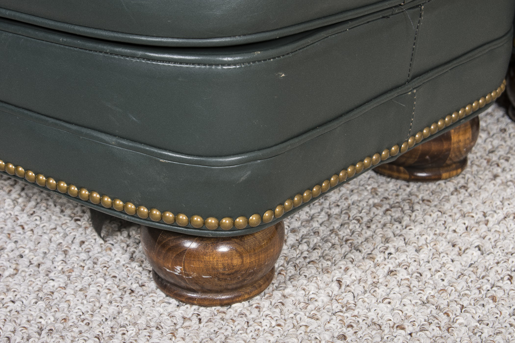 Executive Leather Armchair and Matching Ottoman