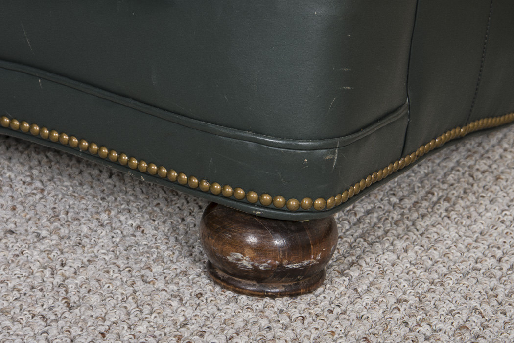 Executive Leather Armchair and Matching Ottoman