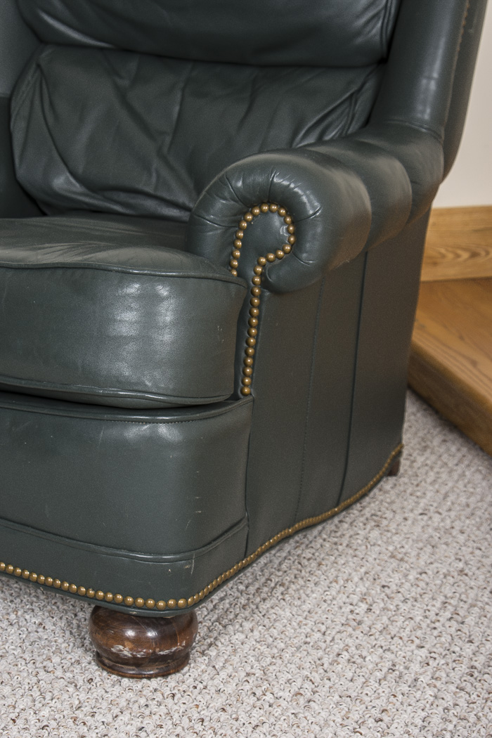 Executive Leather Armchair and Matching Ottoman