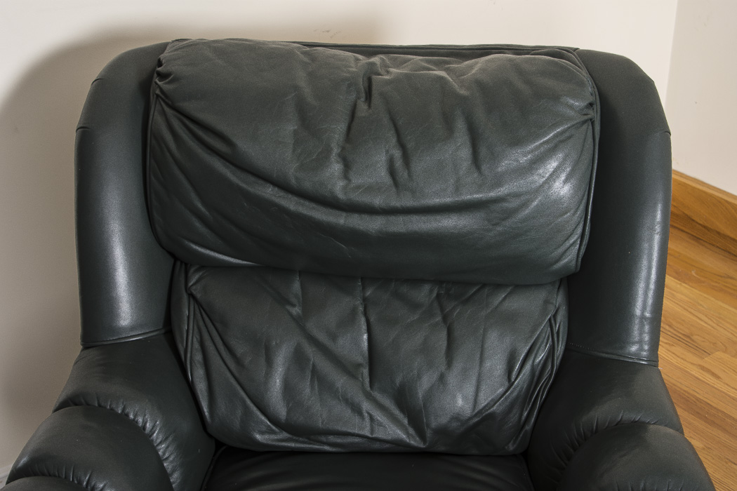 Executive Leather Armchair and Matching Ottoman