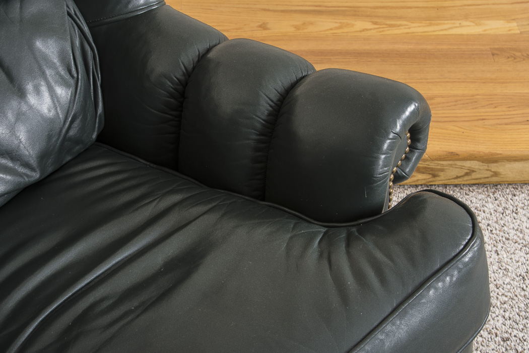 Executive Leather Armchair and Matching Ottoman