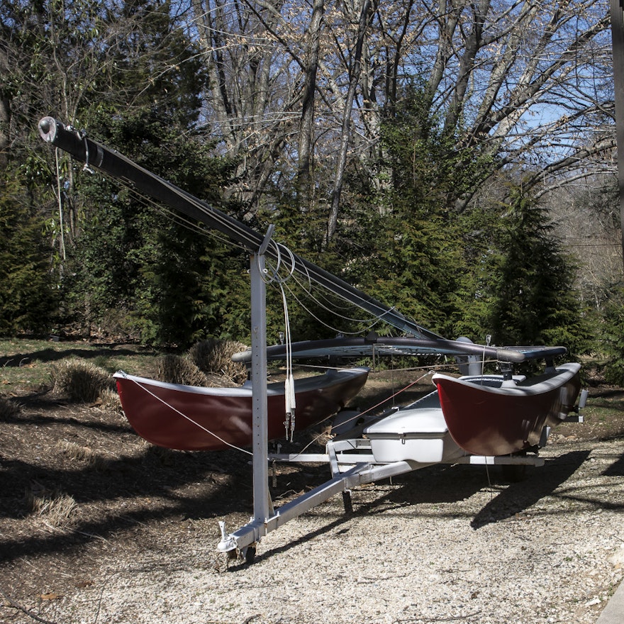 Hobie Catamaran, Trailer Hitch, and Portable Dolly
