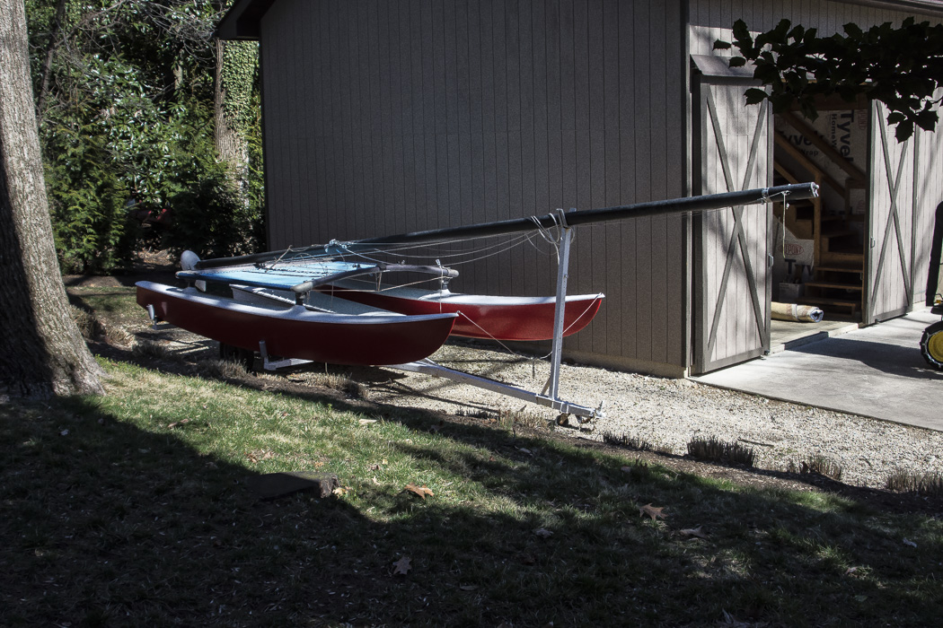 Hobie Catamaran, Trailer Hitch, and Portable Dolly