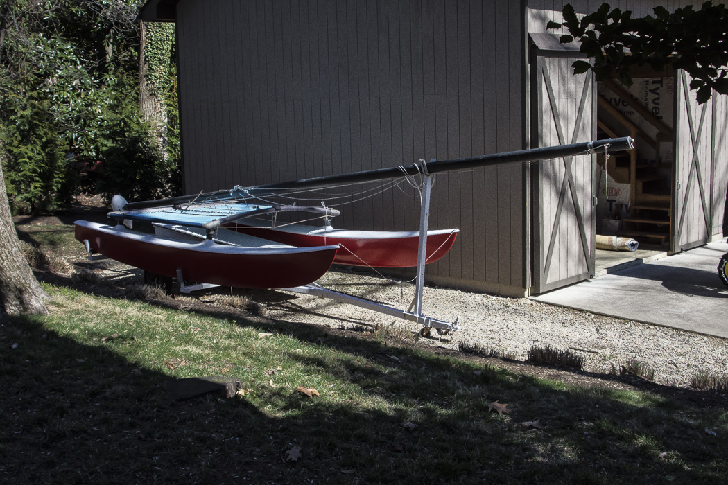 Hobie Catamaran, Trailer Hitch, and Portable Dolly