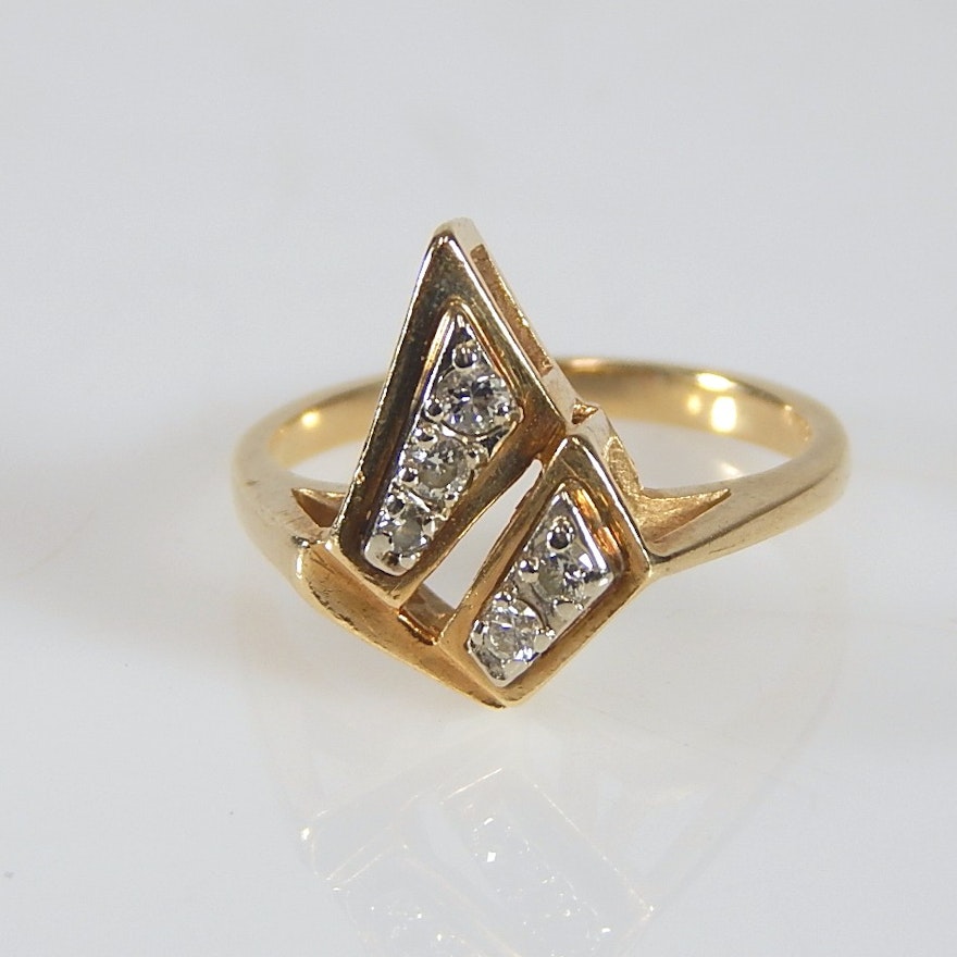 14K Yellow Gold Diamond Ring