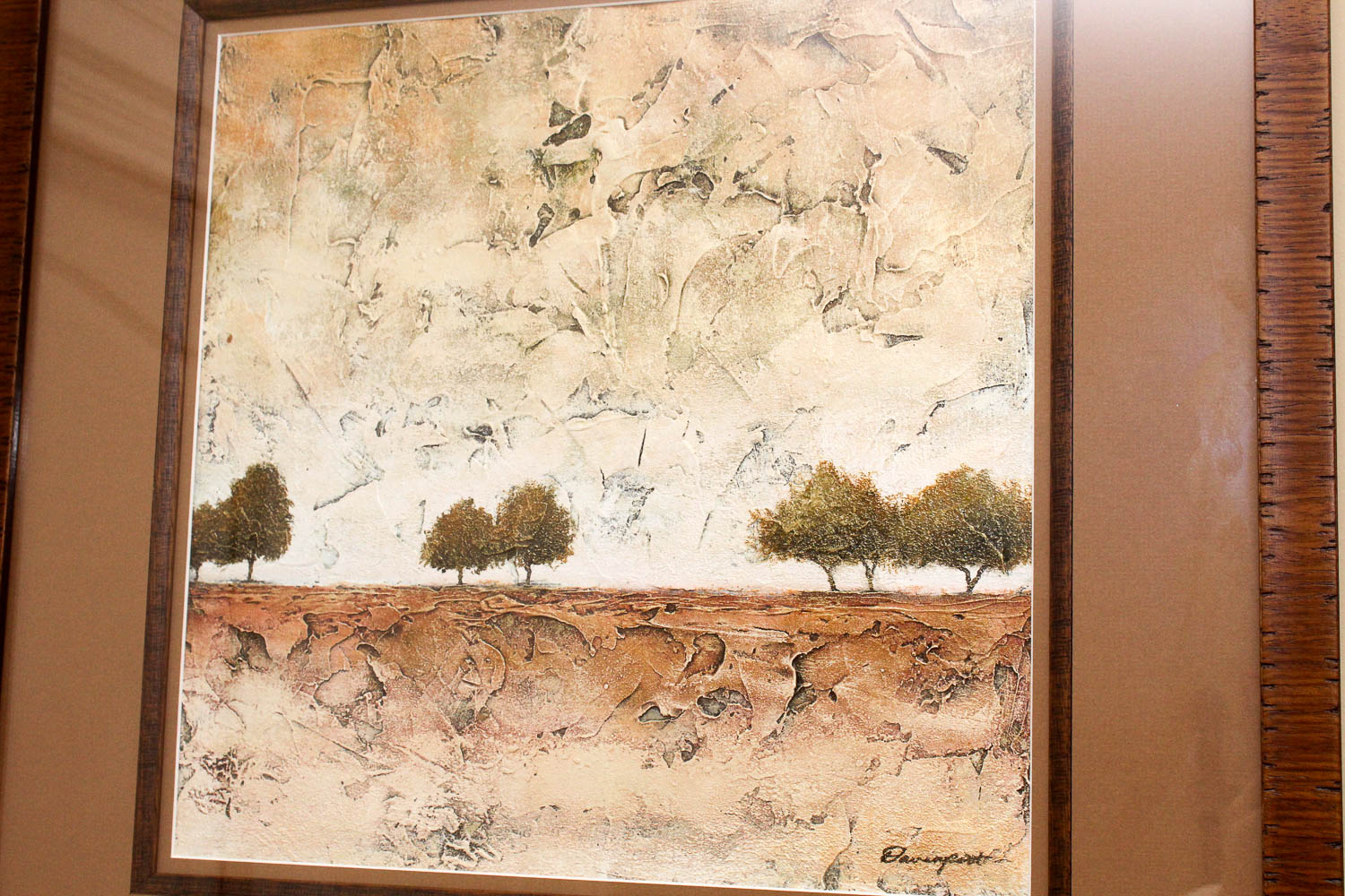 Pairing of Davenport Mixed Media Impasto Landscapes