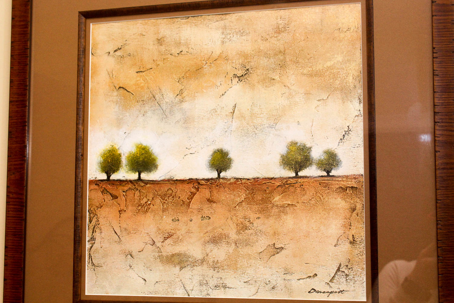 Pairing of Davenport Mixed Media Impasto Landscapes