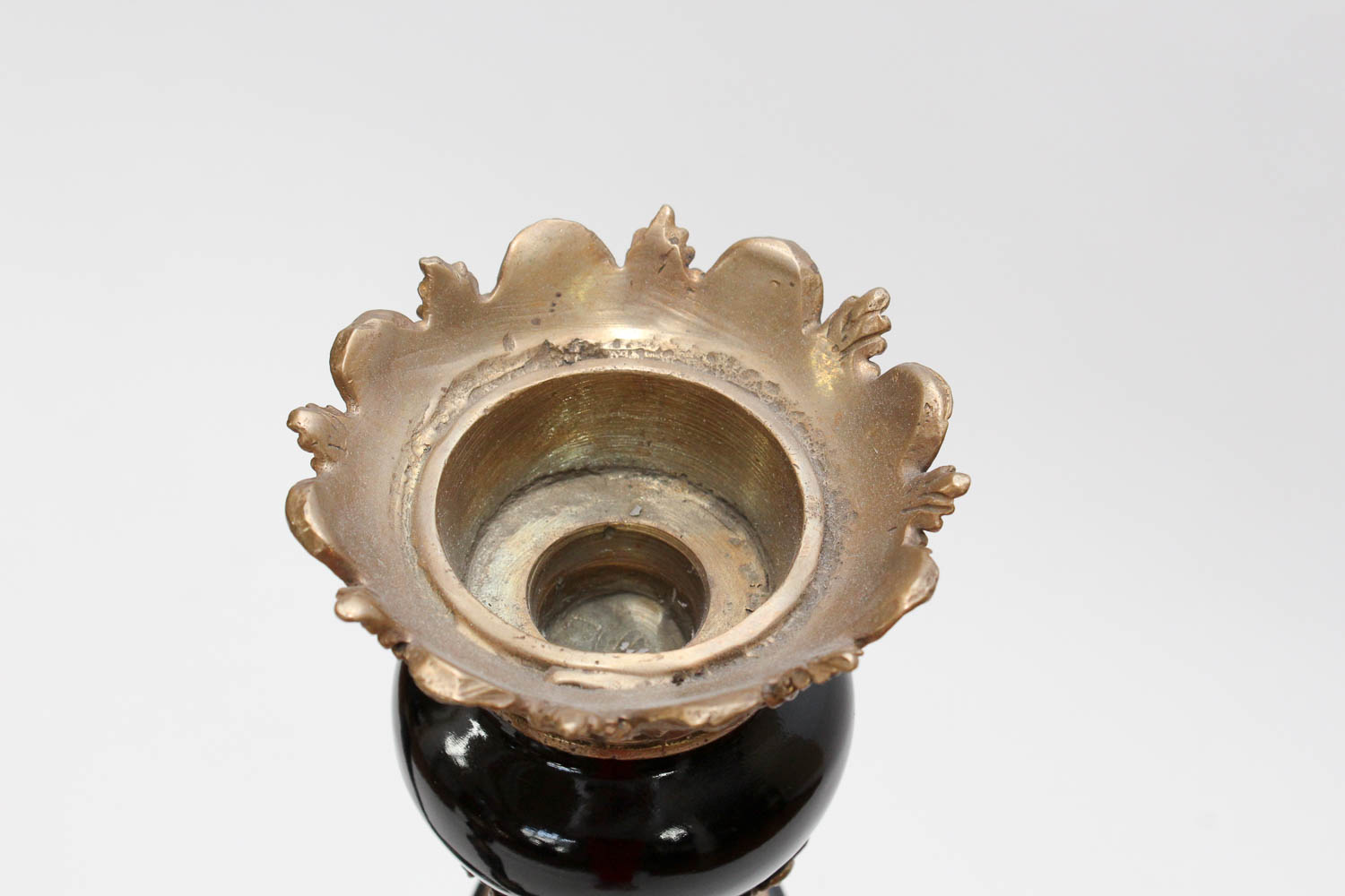 Selection of Black and Brass Candlesticks