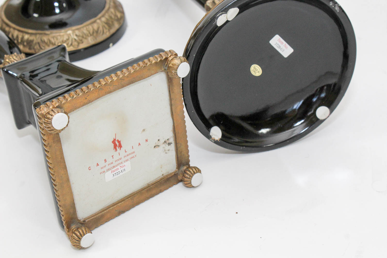 Selection of Black and Brass Candlesticks