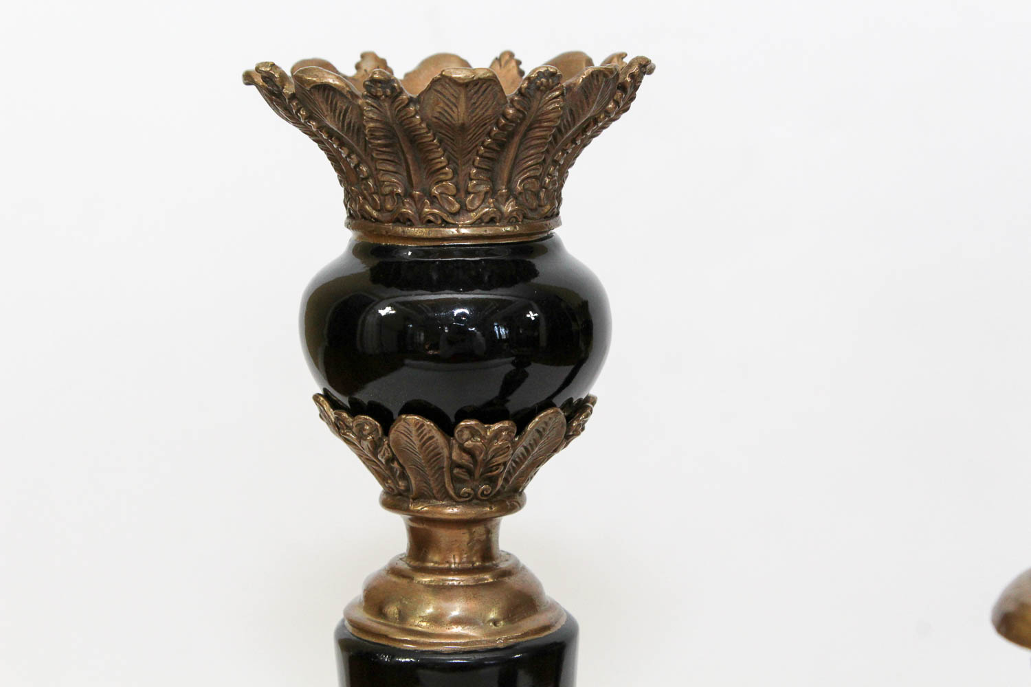 Selection of Black and Brass Candlesticks