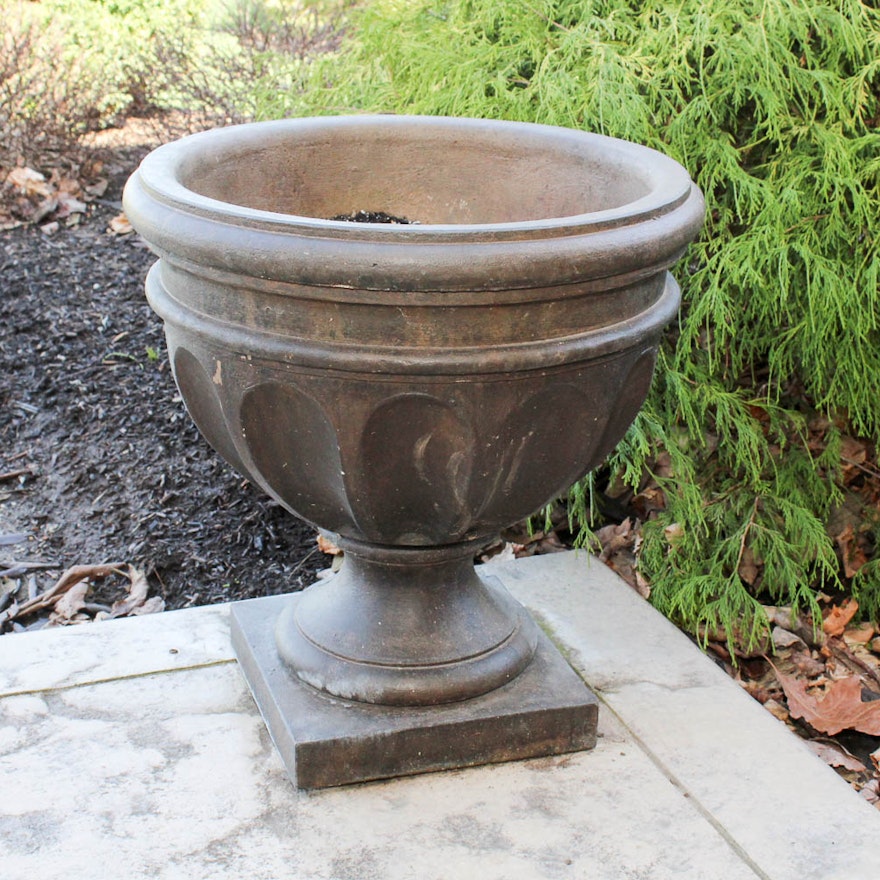 Large Cast-Stone Outdoor Urn