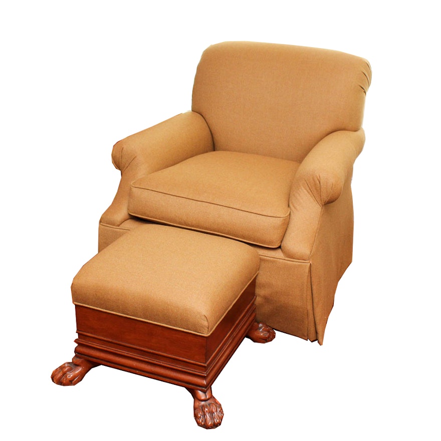 Century Swivel Armchair With Matching Ottoman