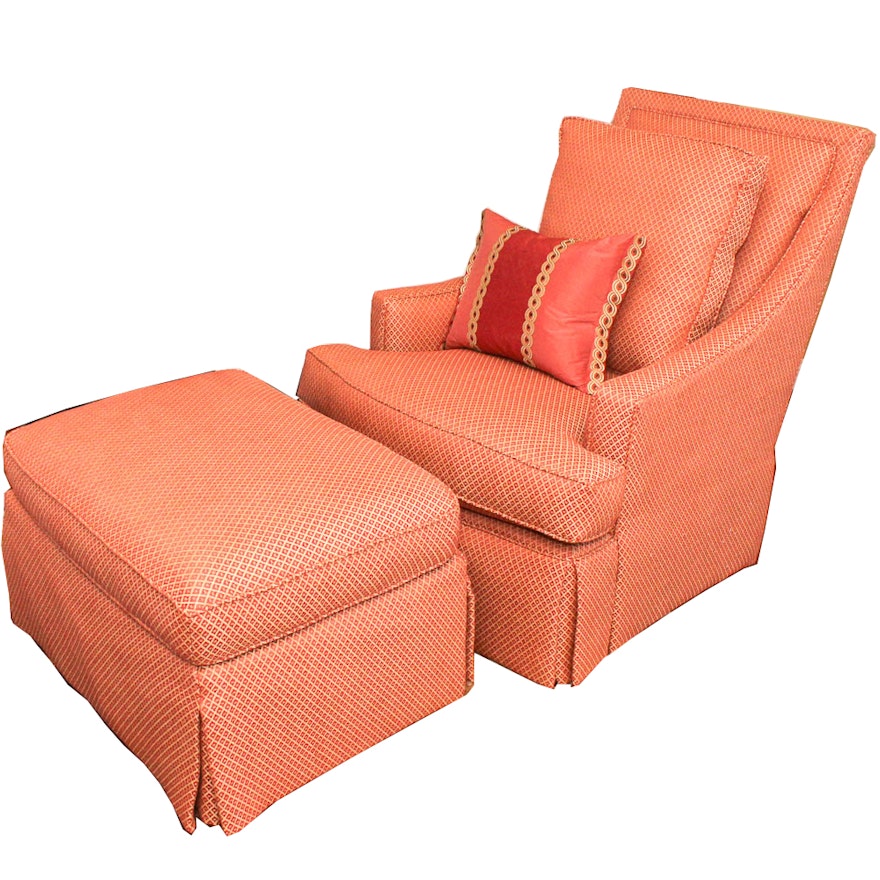 High-Back Armchair and Ottoman