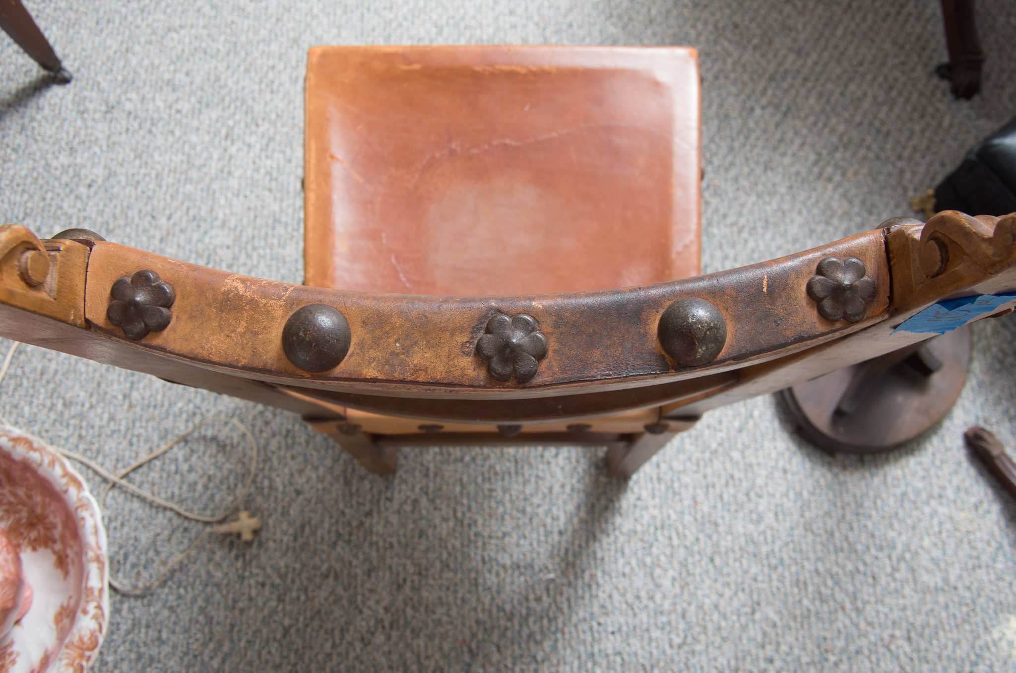 Spanish Colonial Style Leather Side Chairs