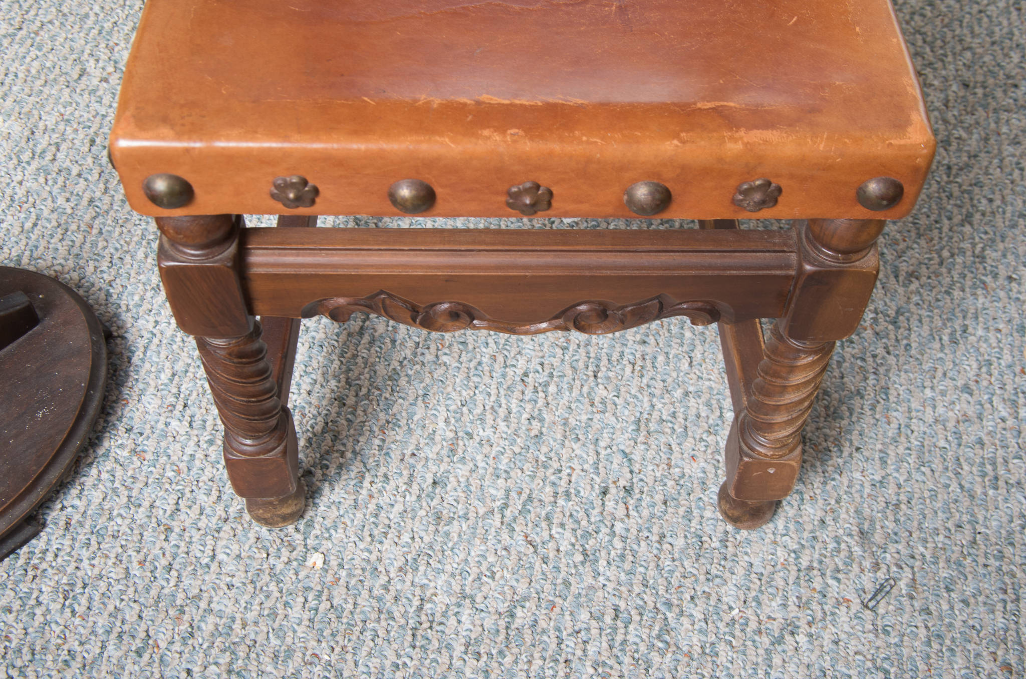 Spanish Colonial Style Leather Side Chairs