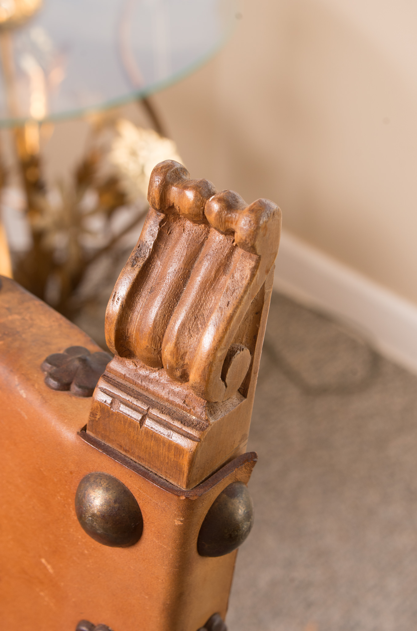 Spanish Colonial Style Leather Side Chairs