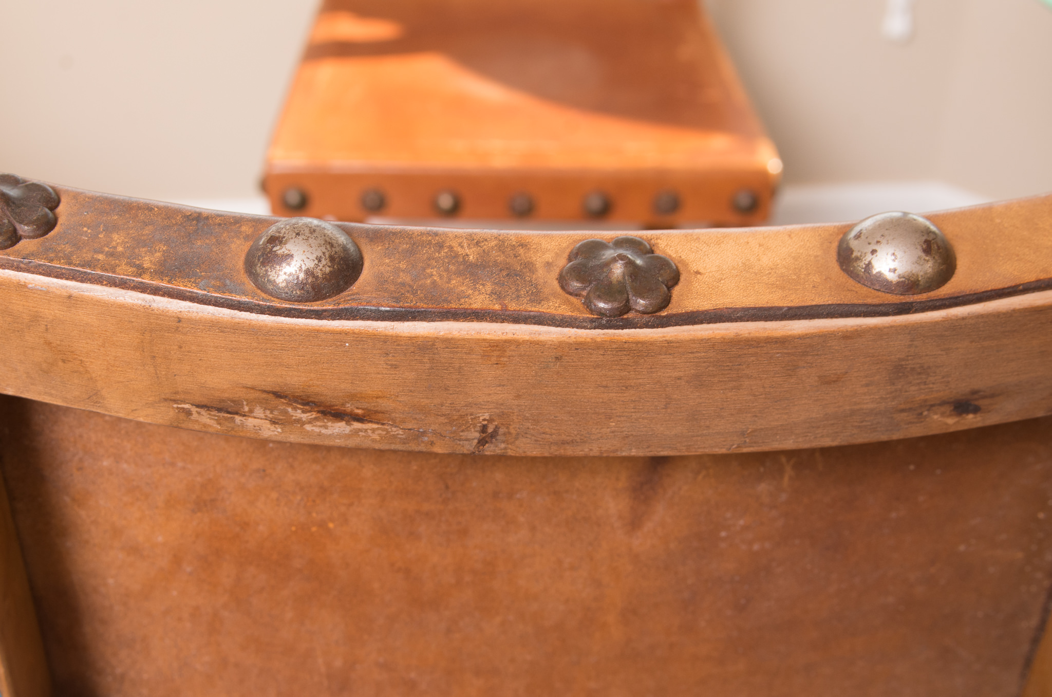 Spanish Colonial Style Leather Side Chairs