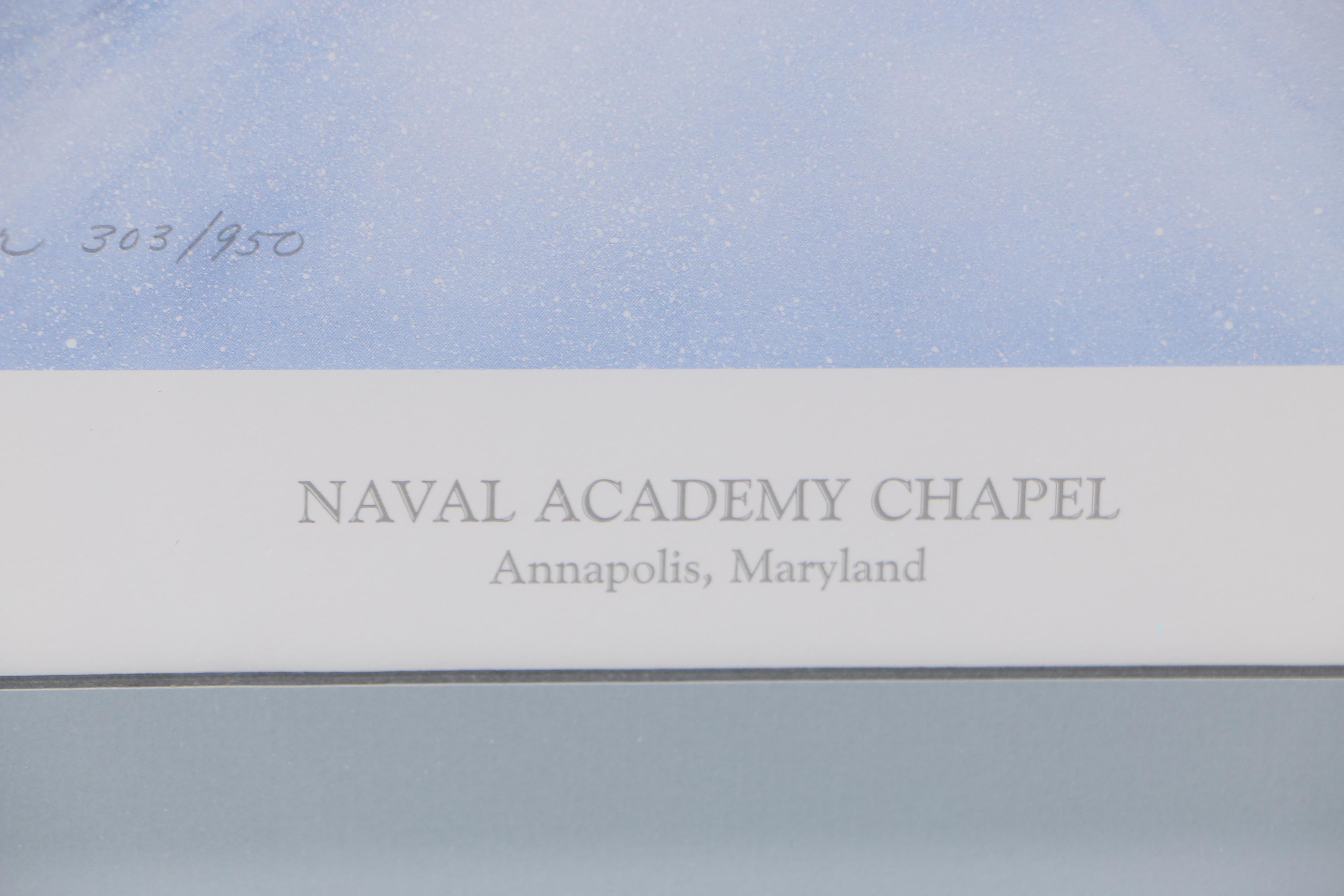 Terri Fowler Limited Edition Offset Lithograph "Naval Academy Chapel"