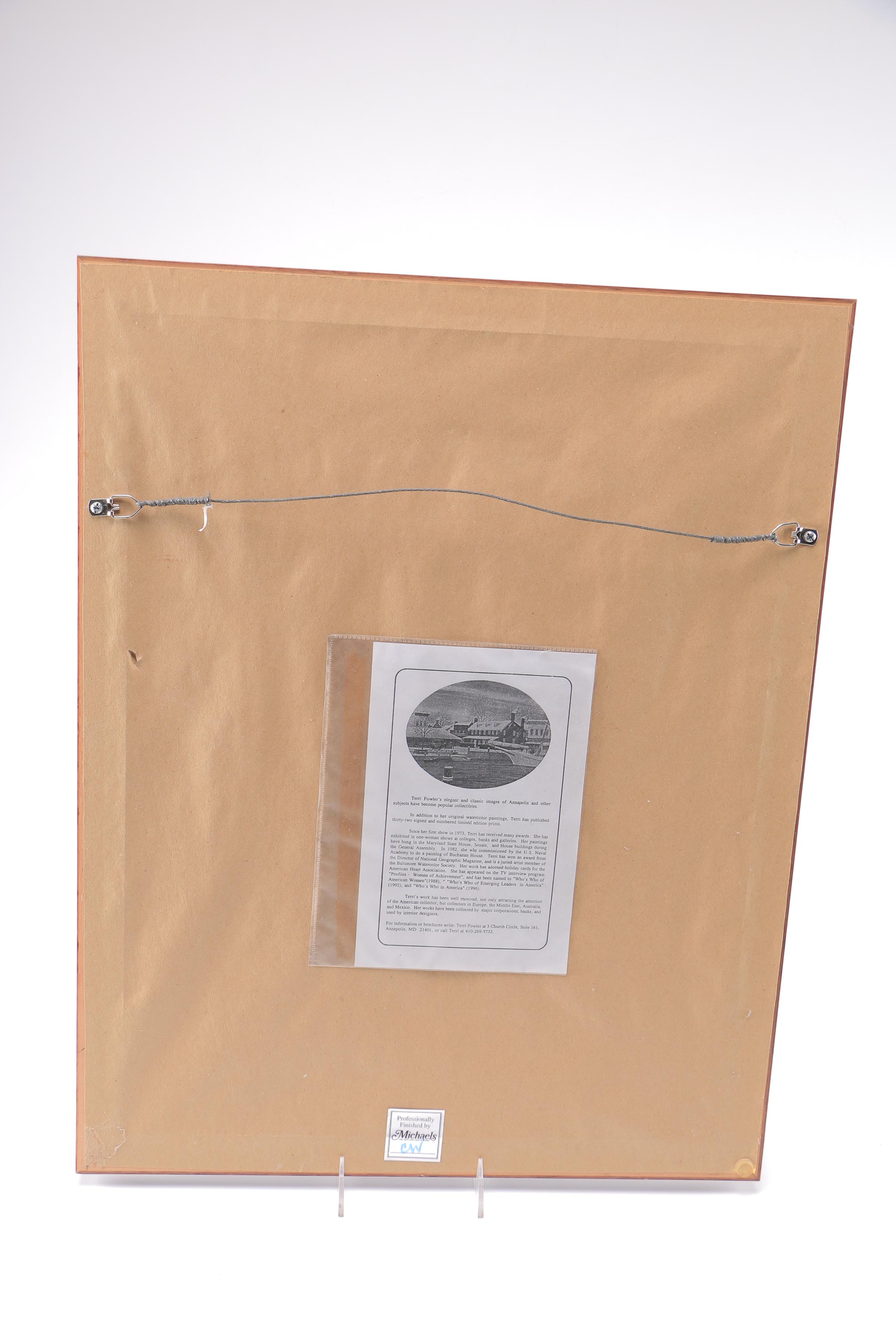 Terri Fowler Limited Edition Offset Lithograph "Naval Academy Chapel"