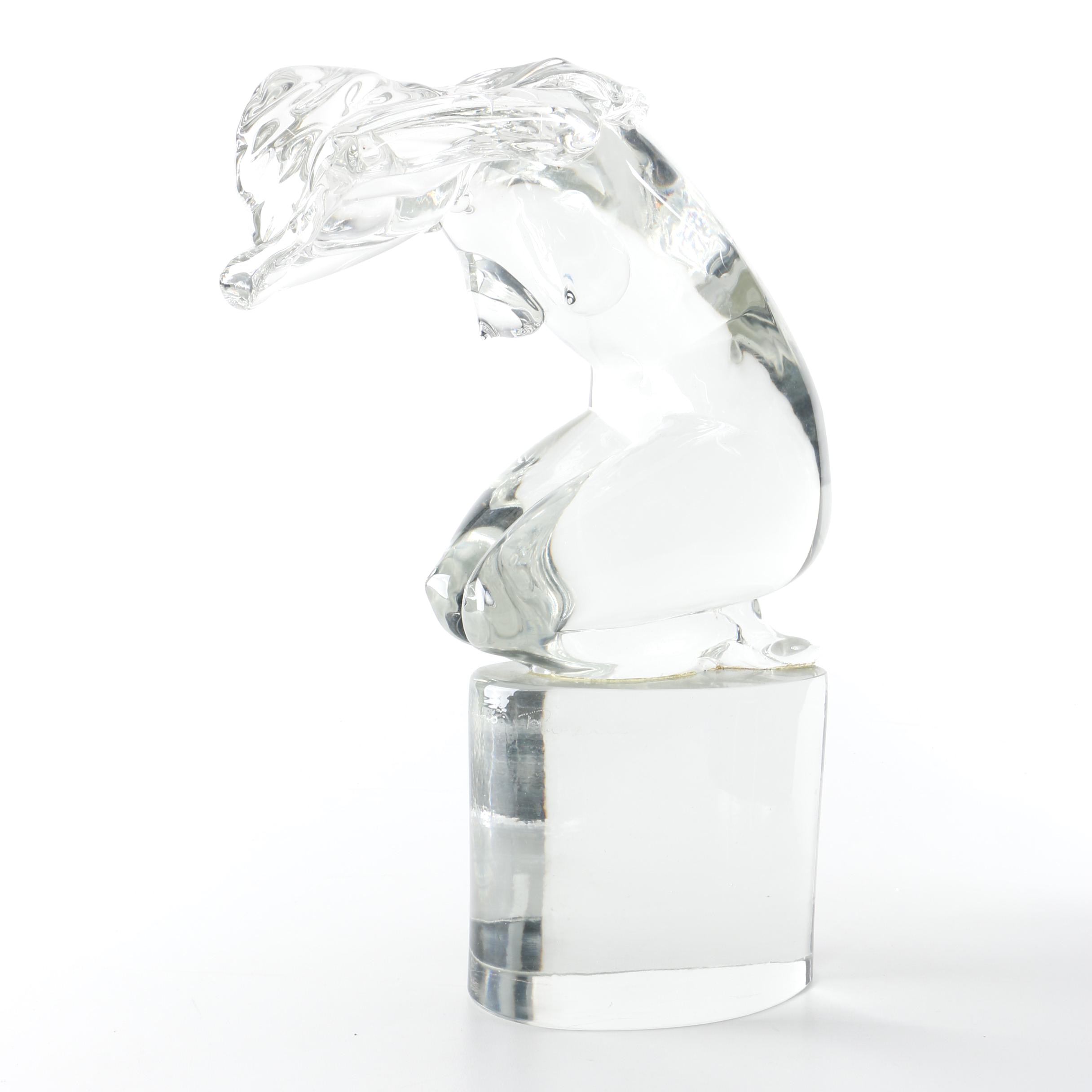 Loredano Rosin Murano Glass Female Nude Sculpture