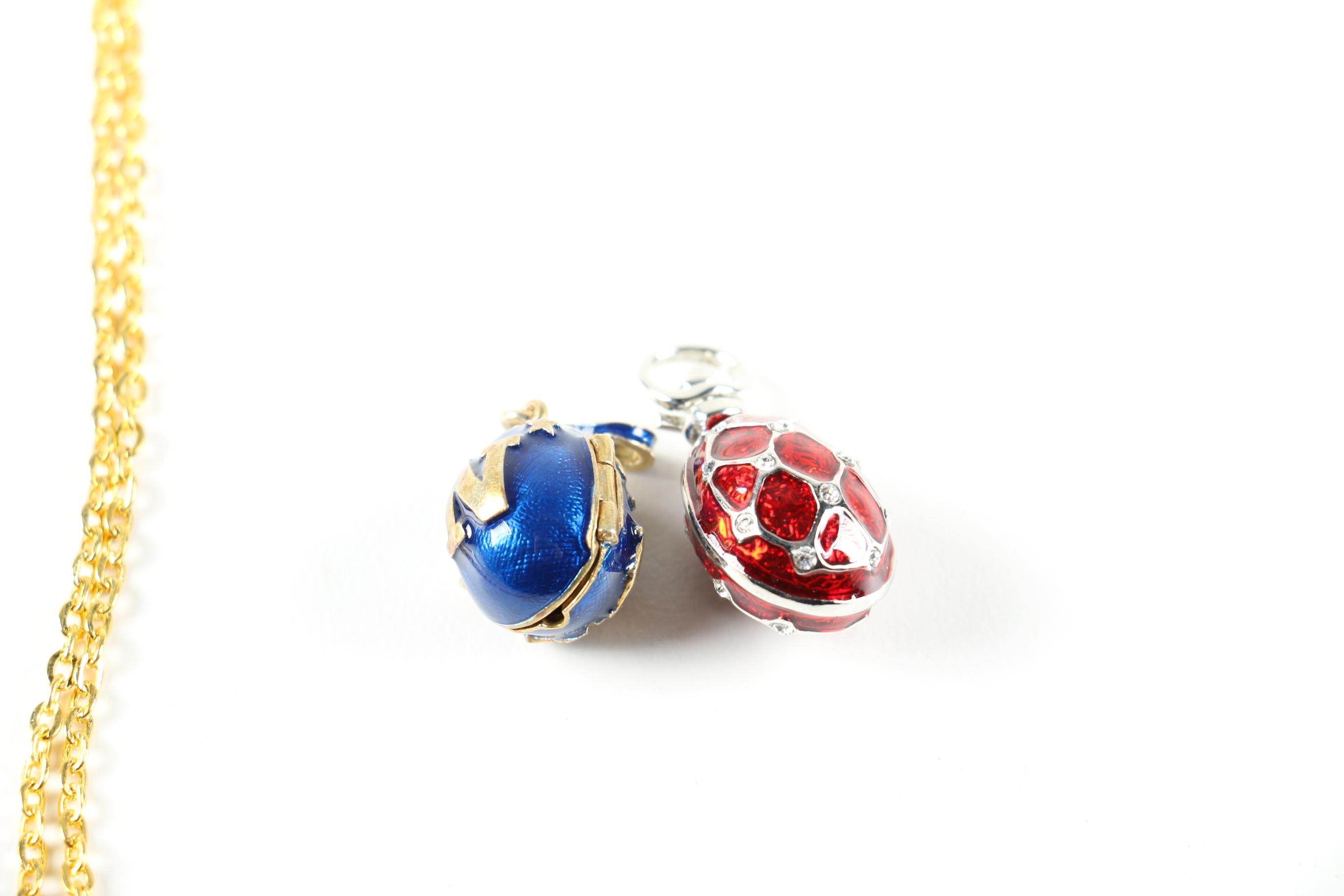 Vintage Enamel Gold Tone Jewelry