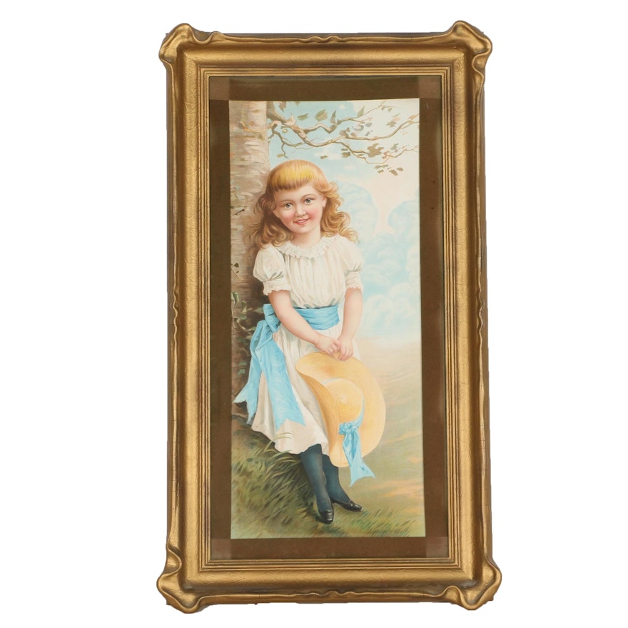 Reproduction Chromolithograph of Young Girl
