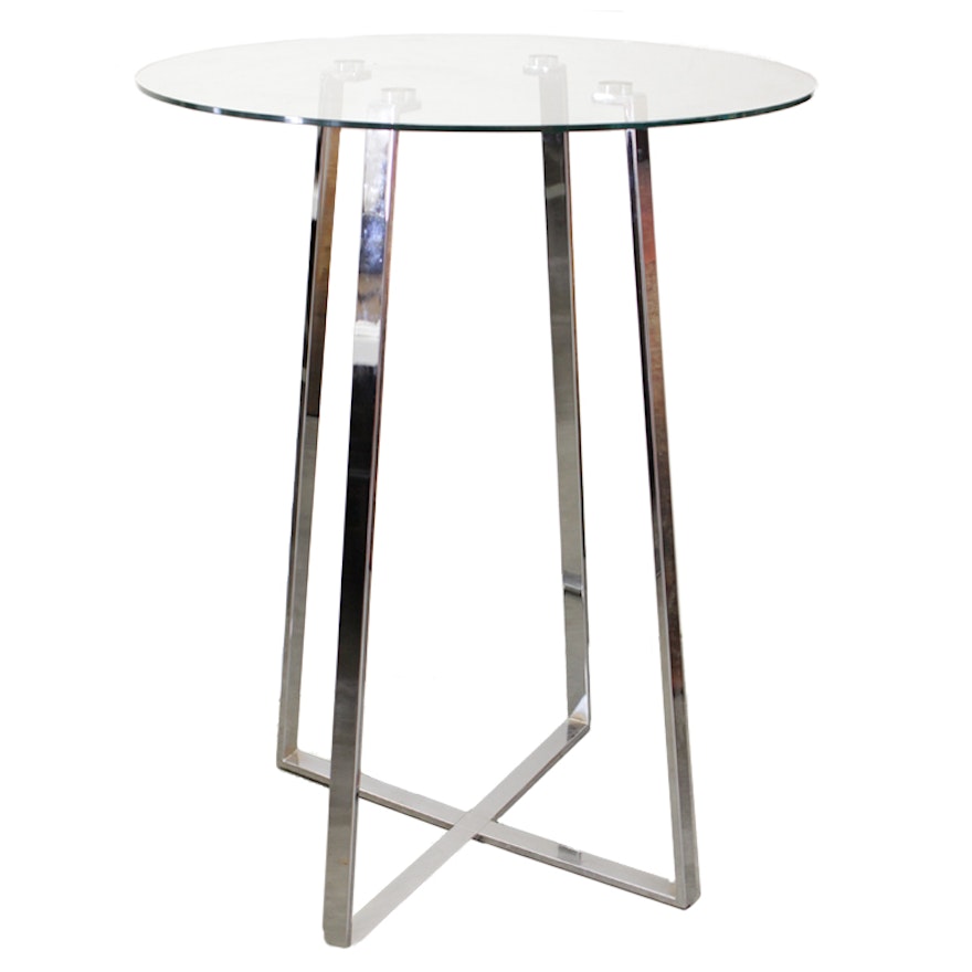 Contemporary Glass Tall Cocktail Table