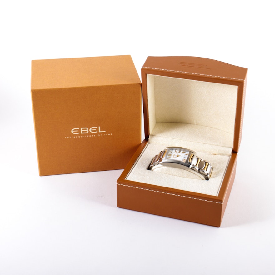 Ebel Brasilia Two-Tone Stainless Steel and 18K Yellow Gold Men's Wristwatch