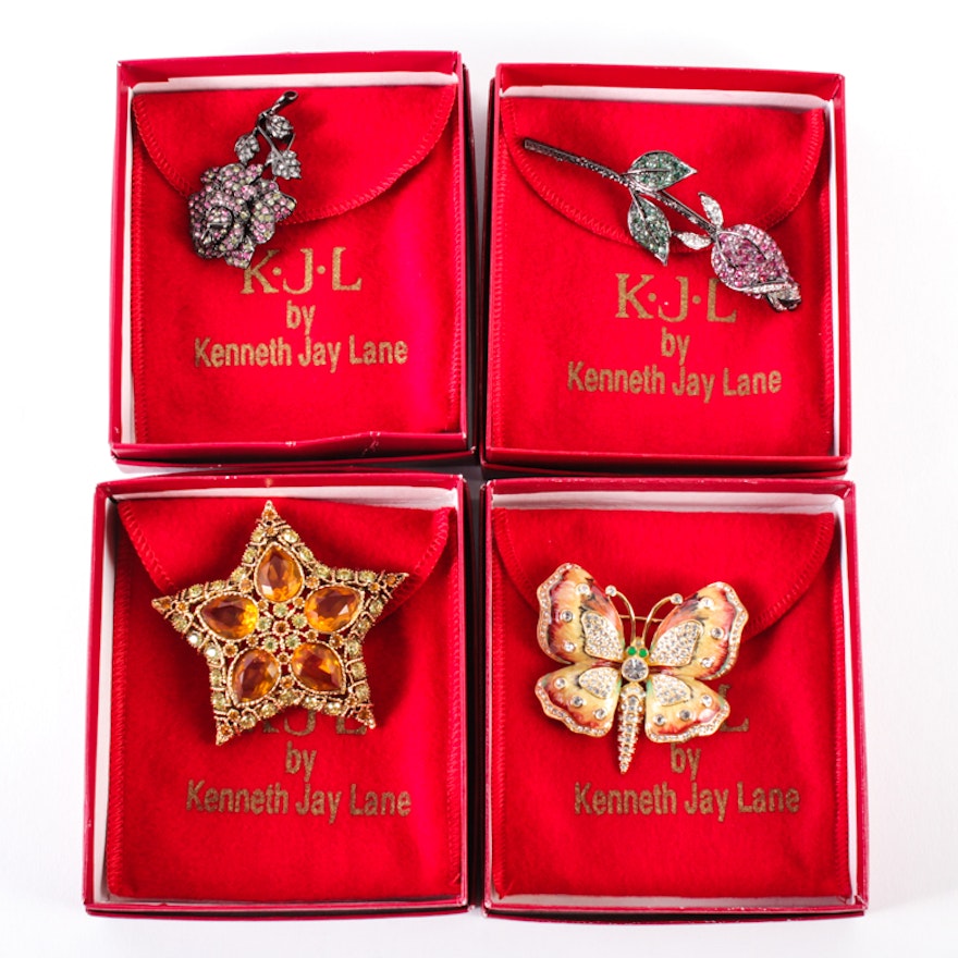 Collection of Brooches by Kenneth Jay Lane