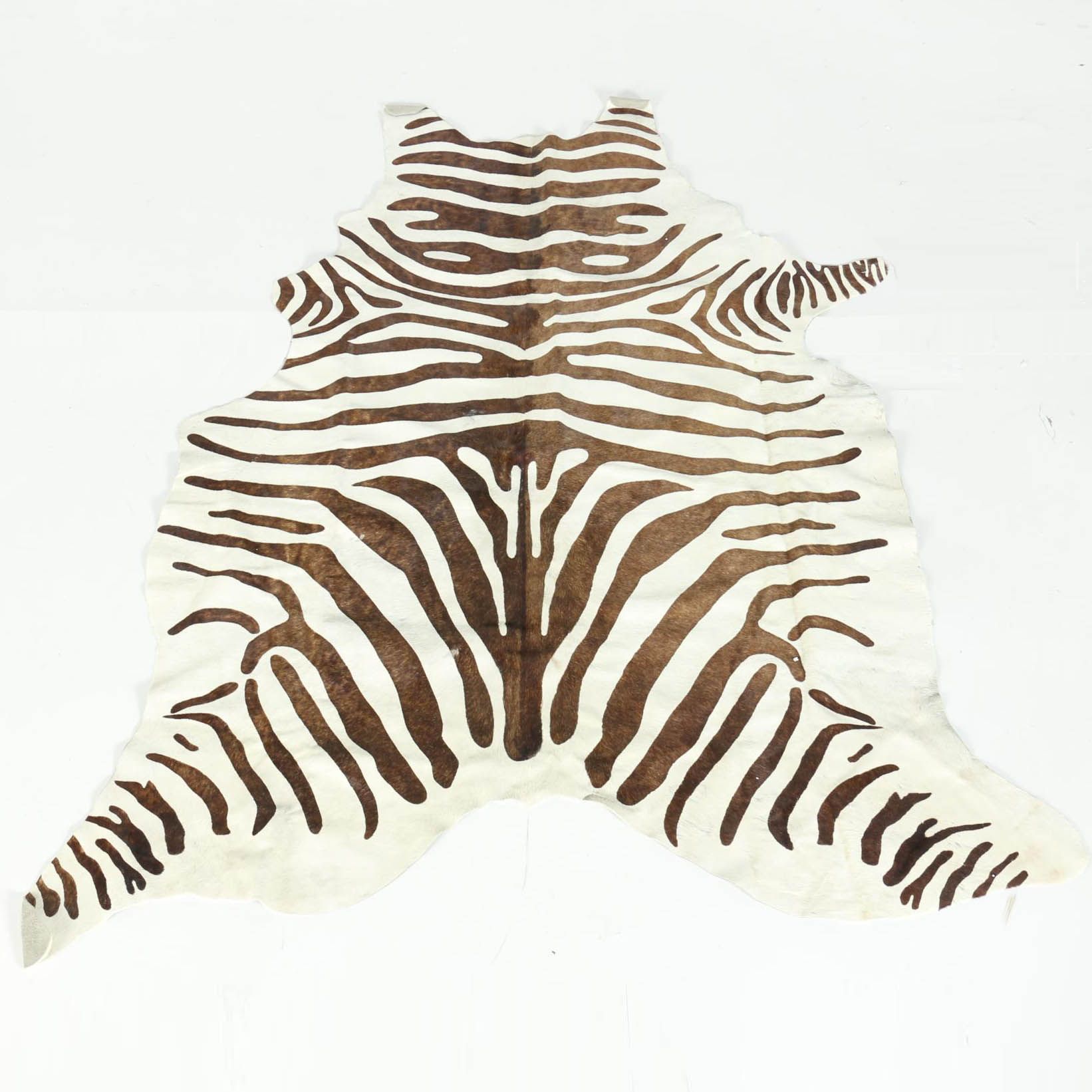 Zebra Print Cowhide Rug