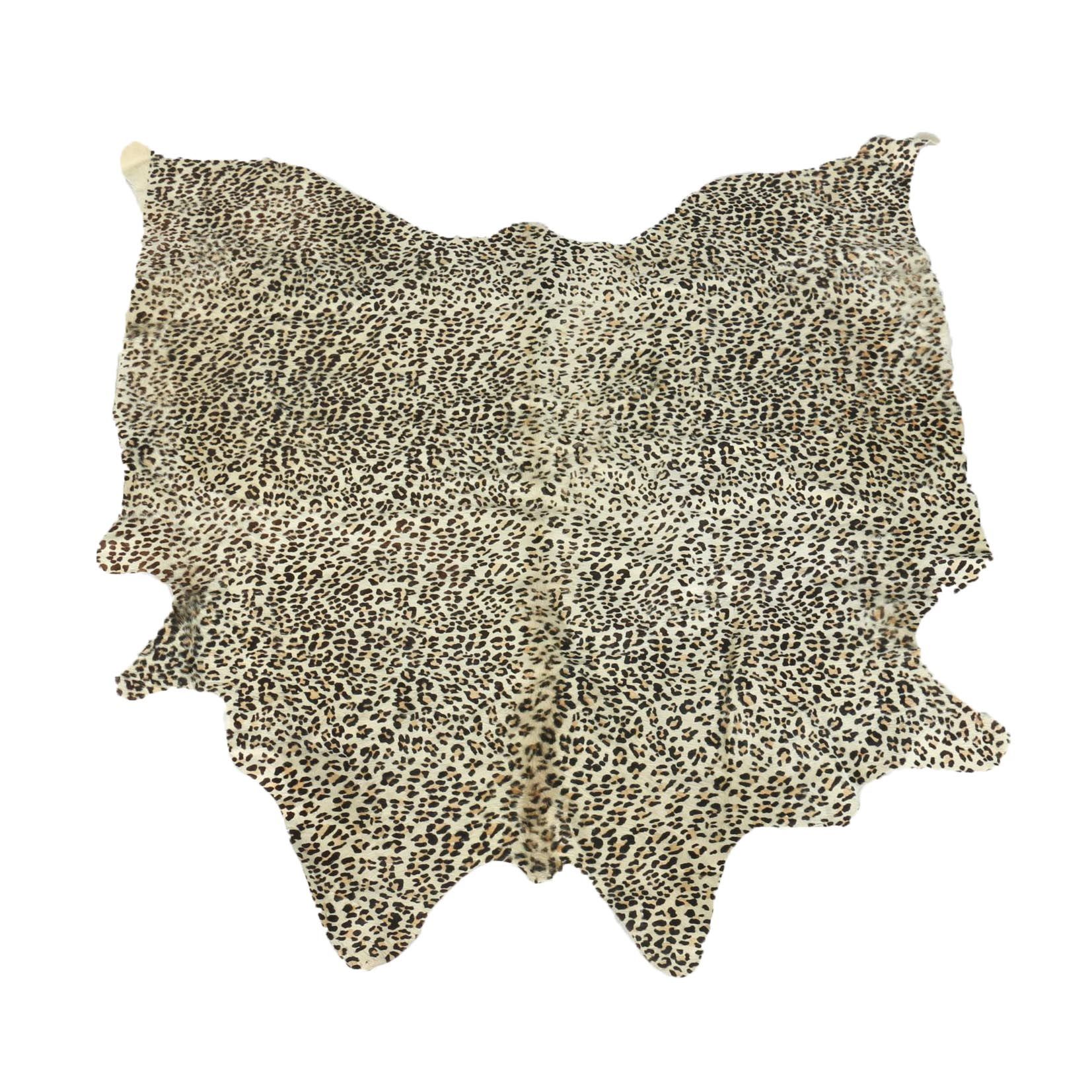 Leopard Print Cowhide Area Rug