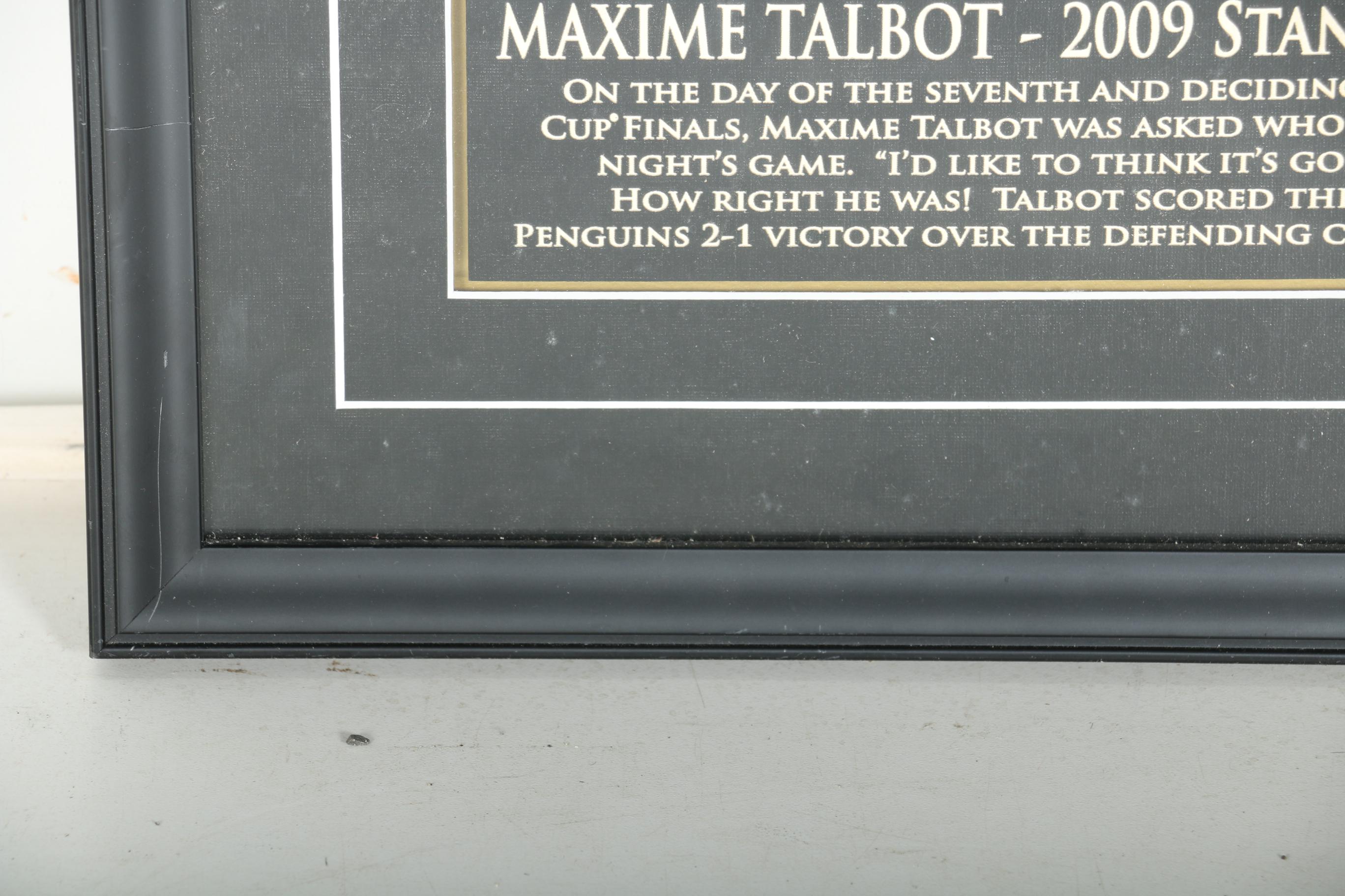 Maxime Talbot Penguins Signed Puck