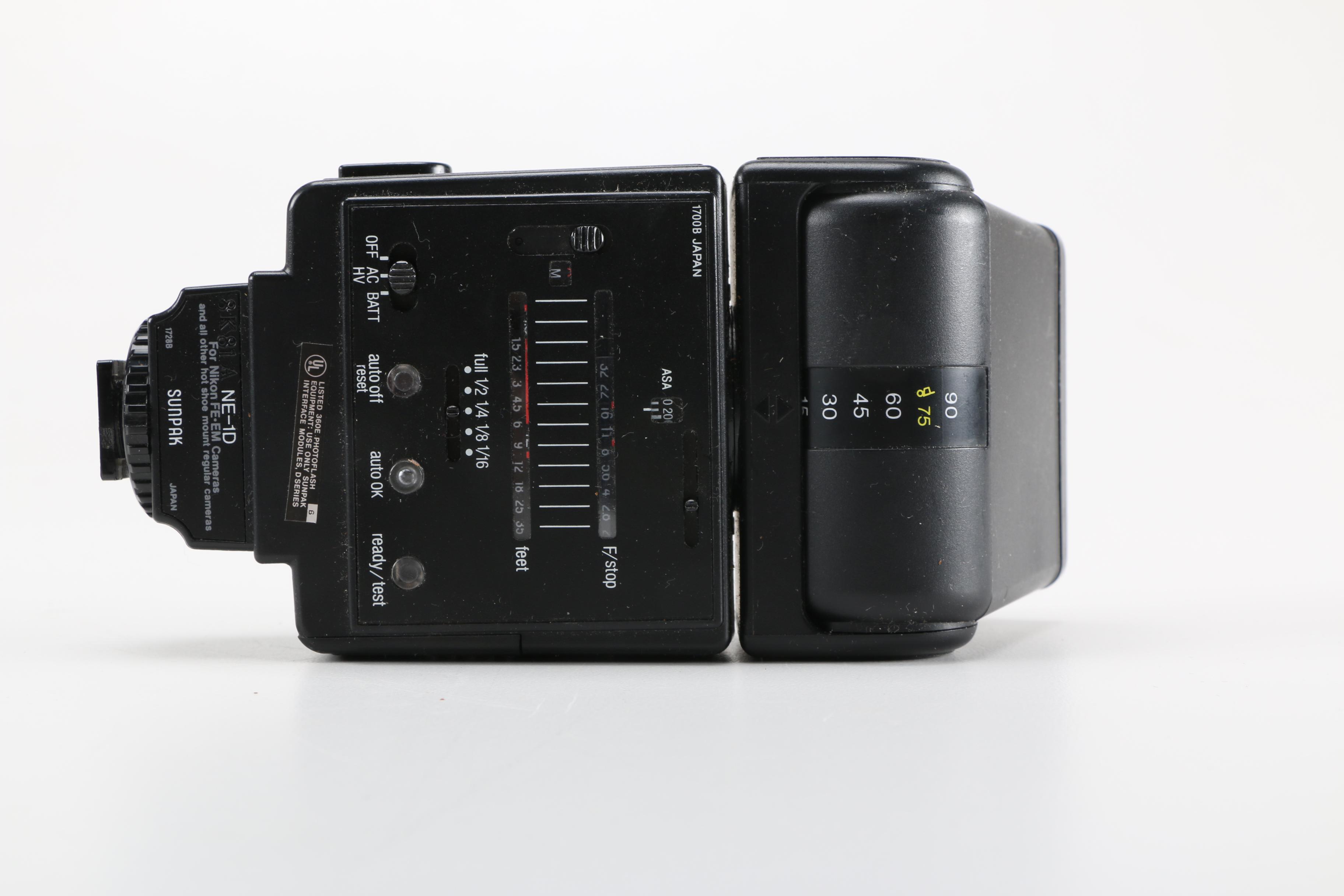 Nikon Motor Drive MD4, Lenses and Sunpak