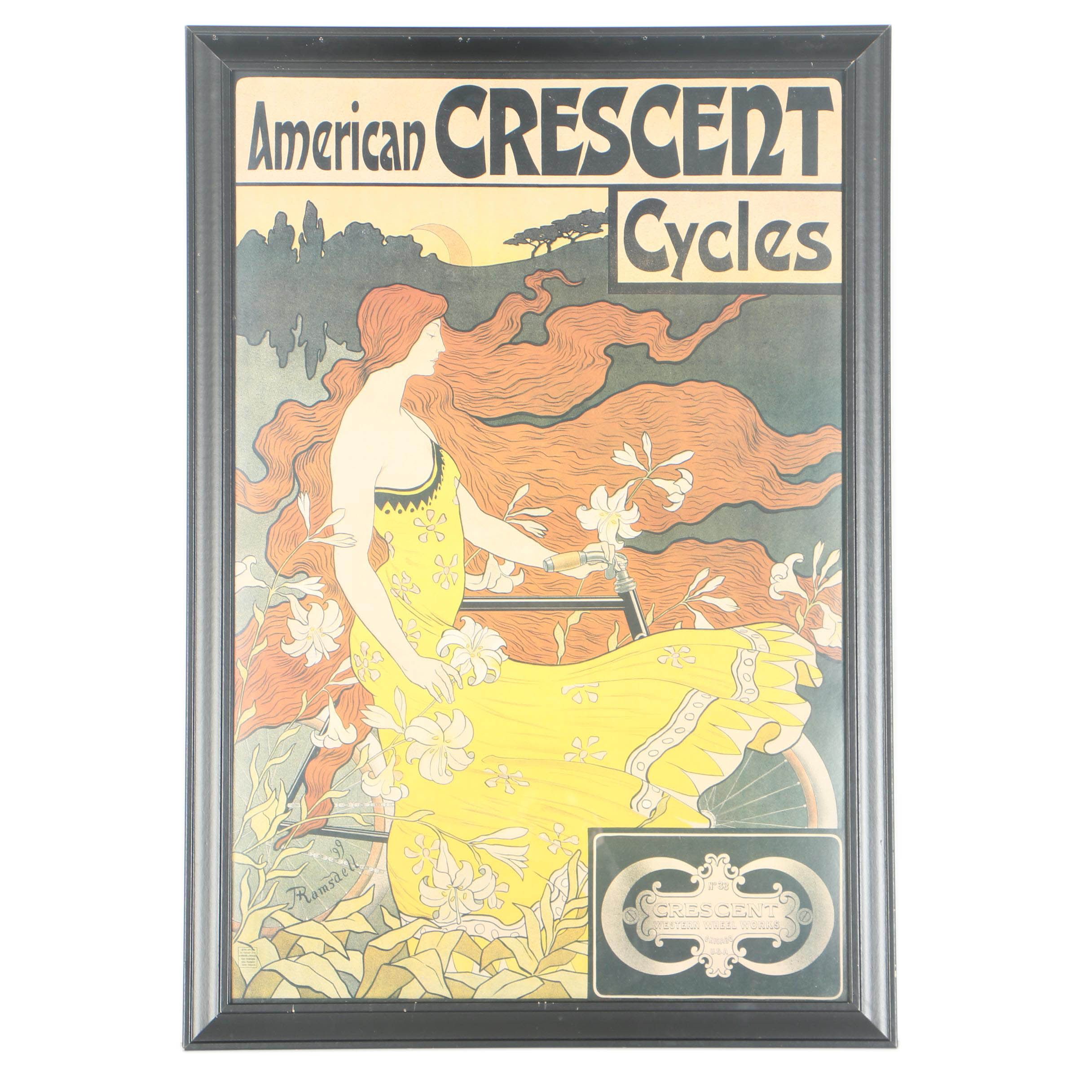 After Frederick Winthrop Ramsdell "American Crescent Cycles" Poster