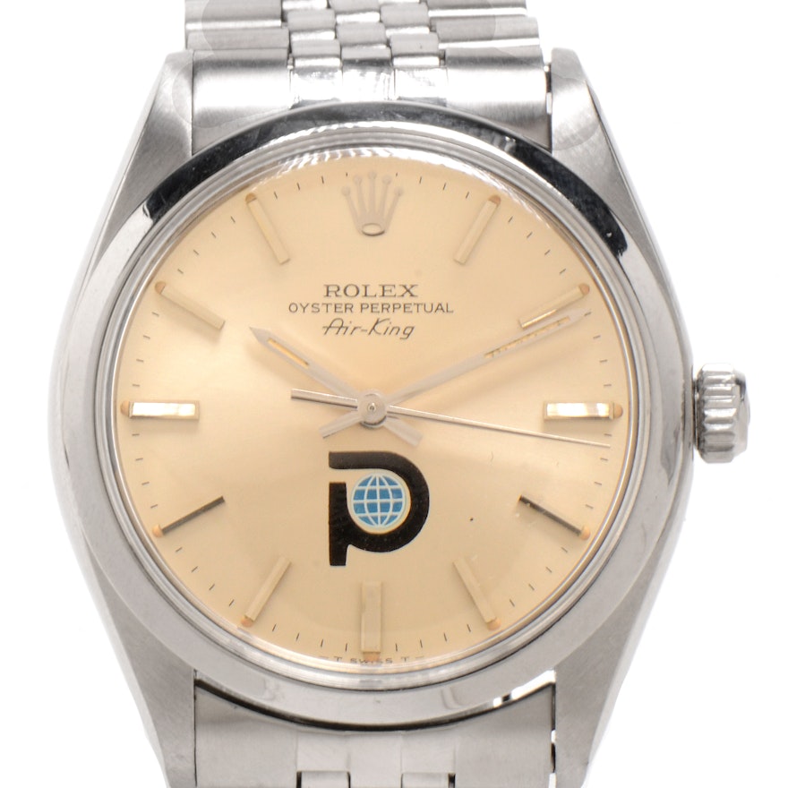 Vintage Rolex Perpetual Air-King Steel Silver Index Automatic