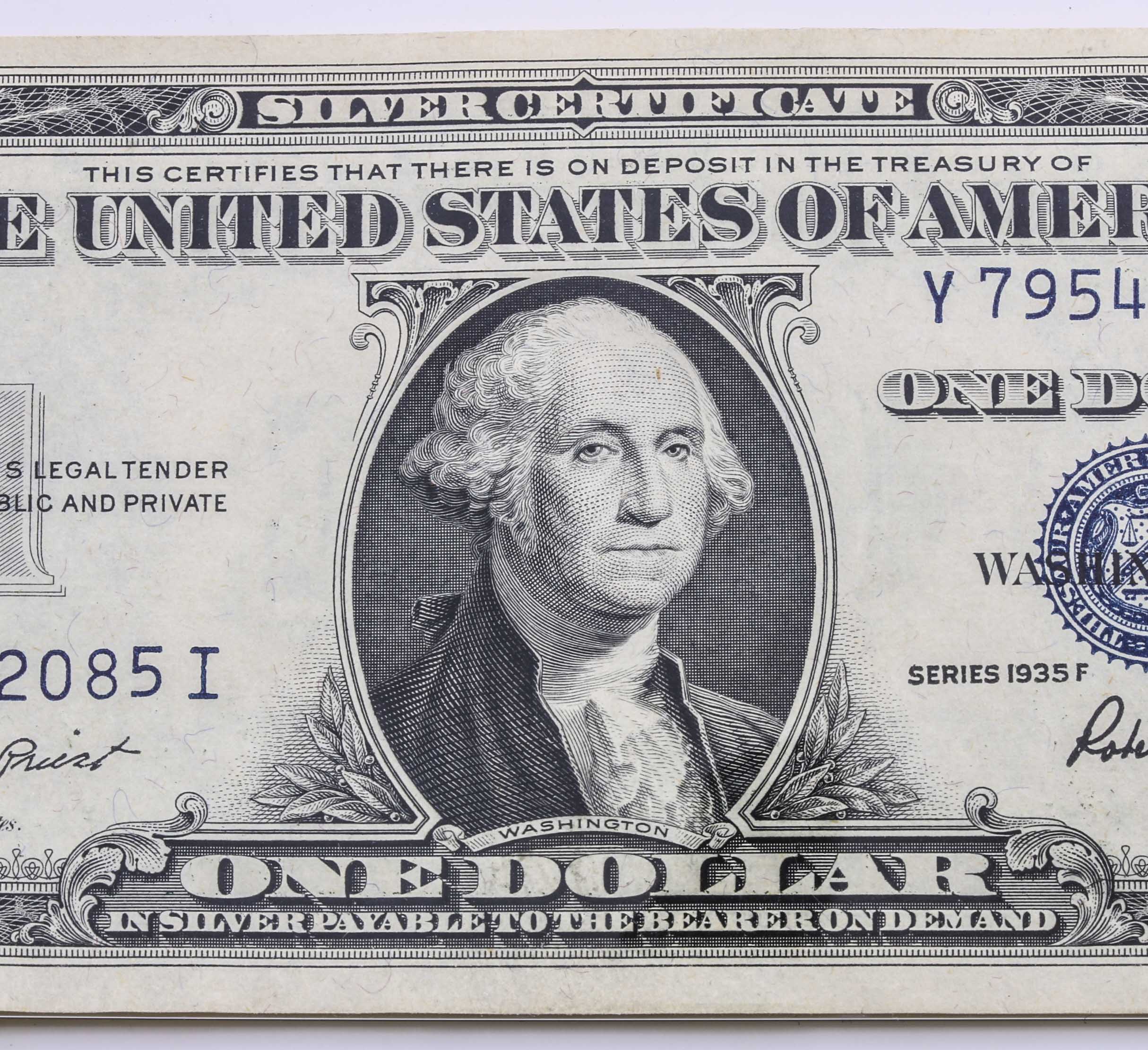 Group of Two 1935 One Dollar Silver Certificates