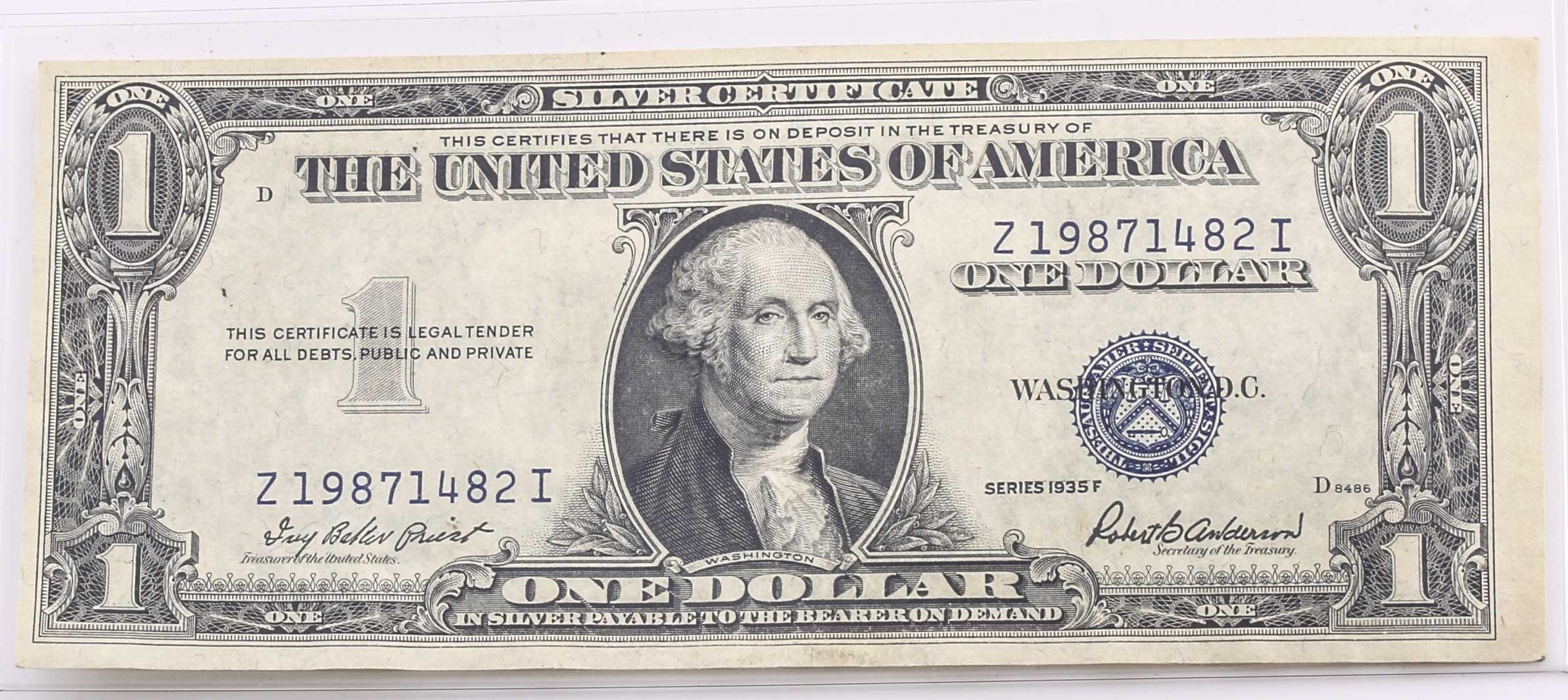 Group of Two 1935 One Dollar Silver Certificates