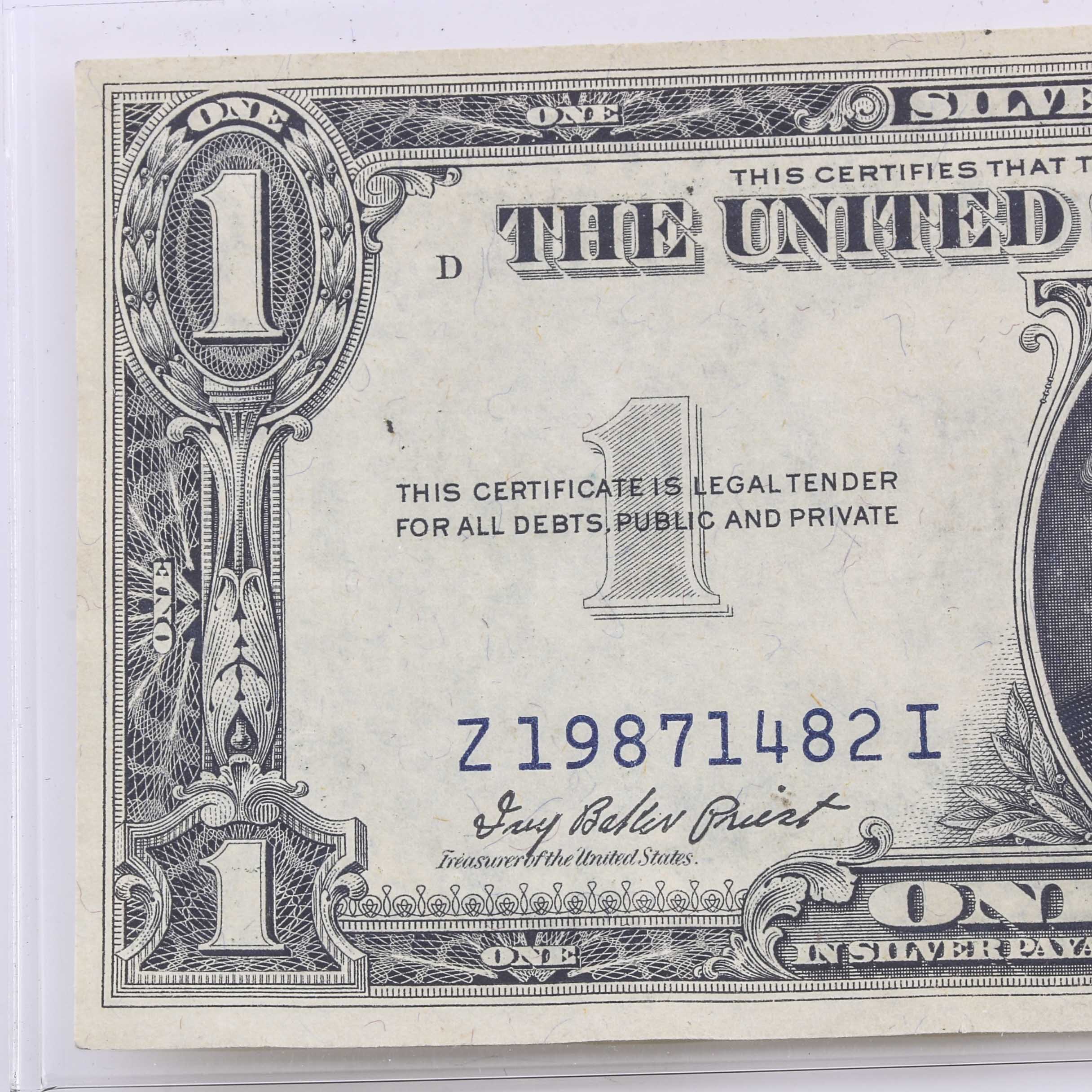 Group of Two 1935 One Dollar Silver Certificates