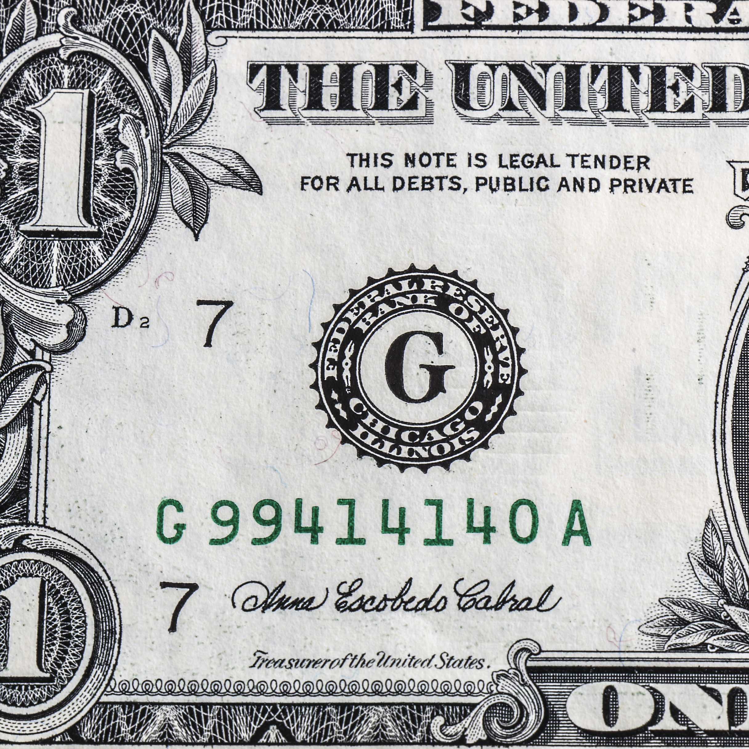 U.S. Mint Uncut One Dollar Bill Sheet