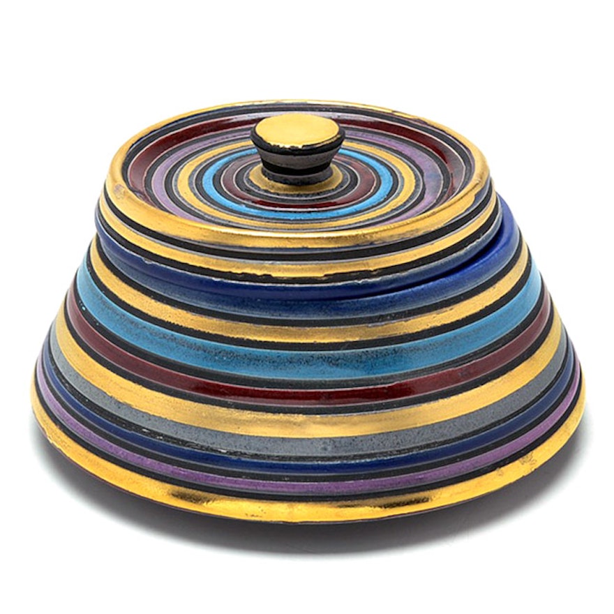 Italian Ceramic Pot with Lid