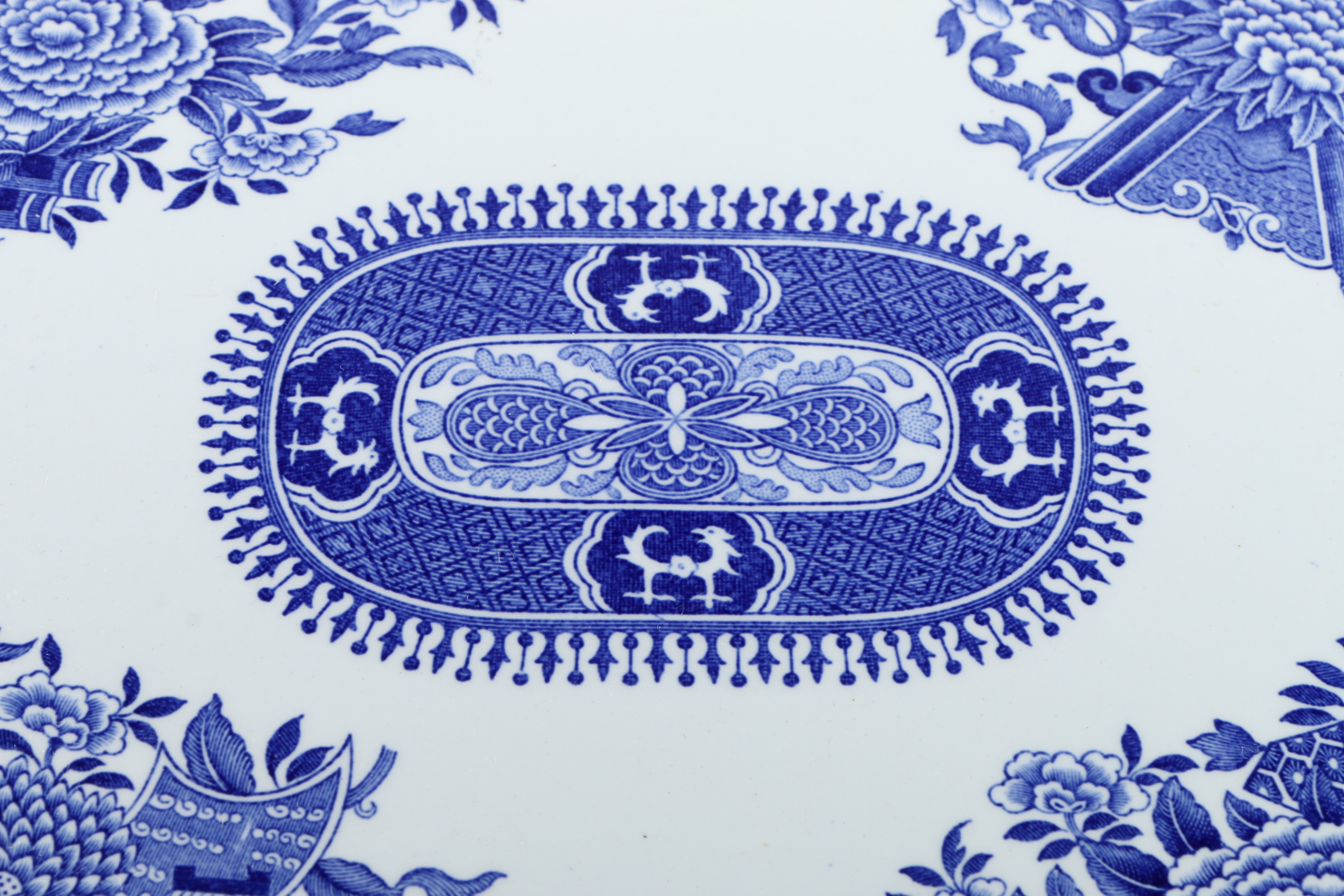 Spode Fitzhugh Blue and White Large Tureen with Underplate