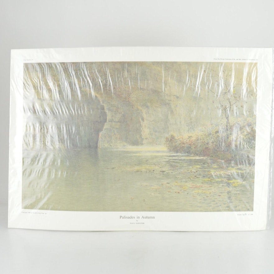 Paul Sawyier Limited Edition Offset Lithograph "Palisades in Autumn"