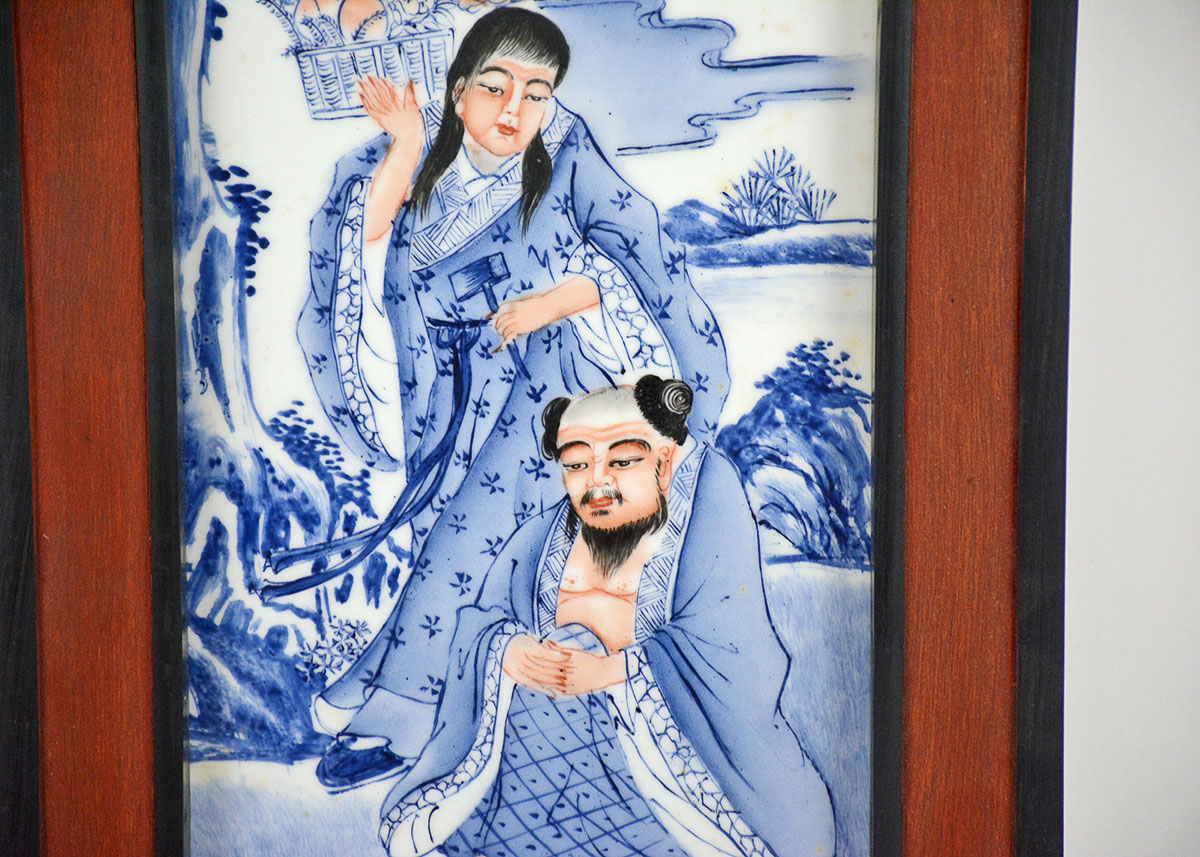 Hand Painted Chinese Porcelain Panel