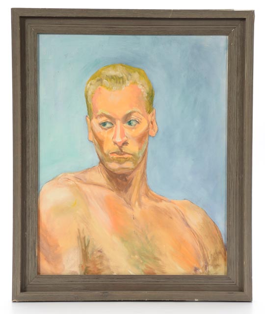 Mid-20th Century WPA-Style Oil Portrait on Board