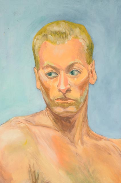 Mid-20th Century WPA-Style Oil Portrait on Board