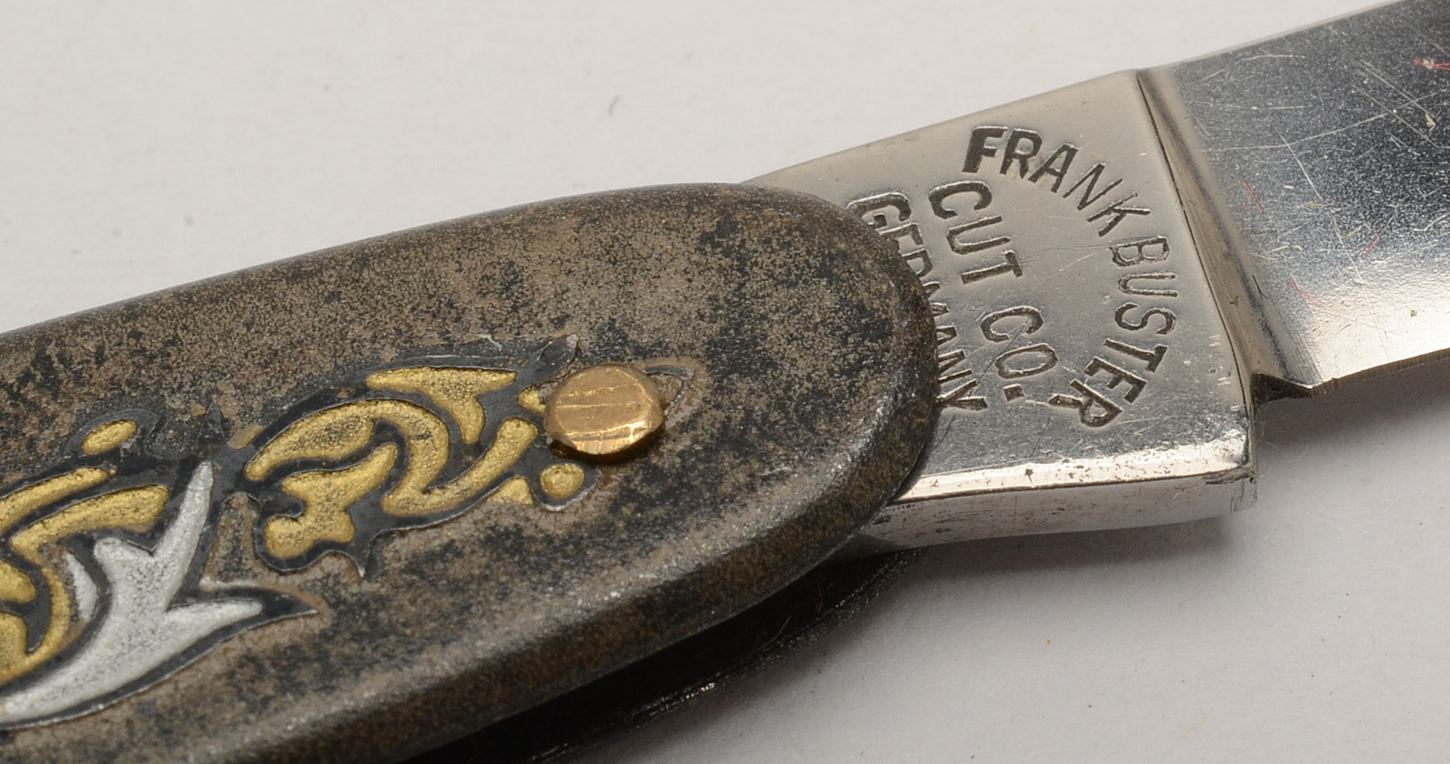 Vintage Fight'N Rooster Painted Metal Stockman Folding Knives