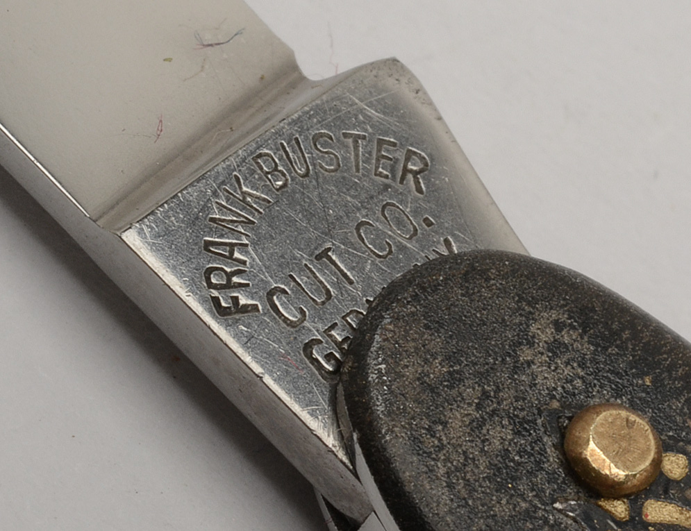 Vintage Fight'N Rooster Painted Metal Stockman Folding Knives