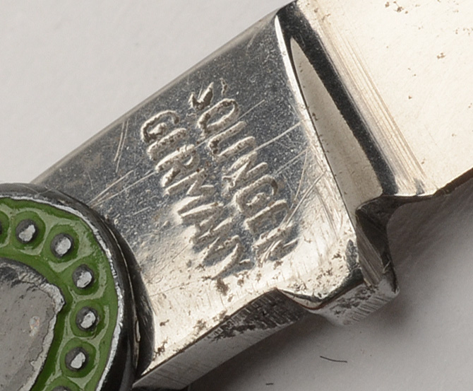 Vintage Fight'N Rooster Painted Metal Stockman Folding Knives