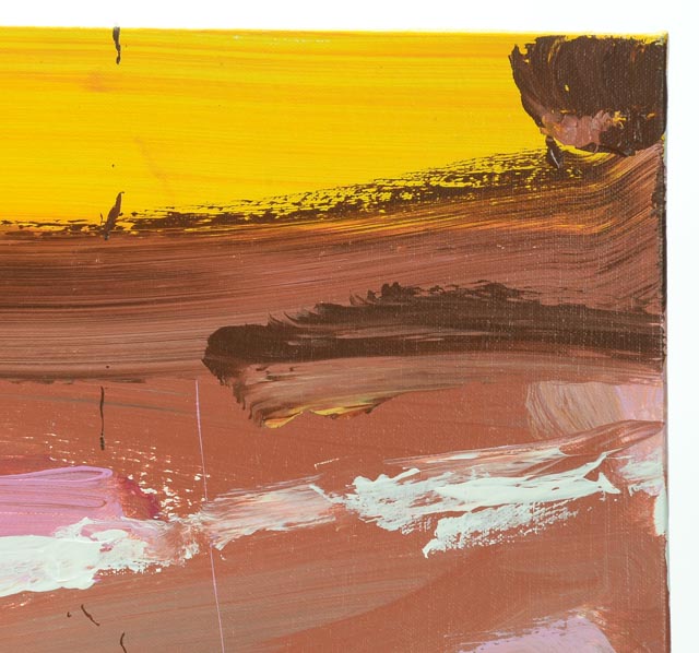 Robbie Kemper Original Acrylic Painting on Canvas "Pink, Brown, Yellow"